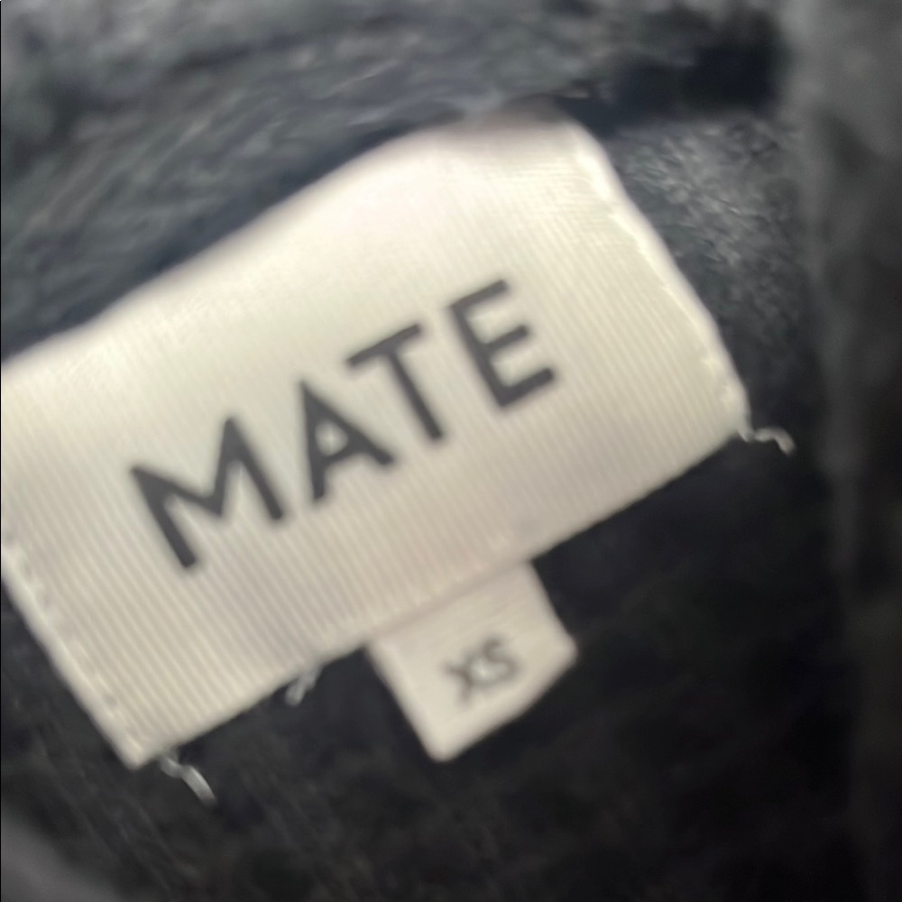 NEW MATE The Label XS 100% Organic Cotton Black‎ Waffle Relaxed Knit Hoodie - Picture 6 of 10